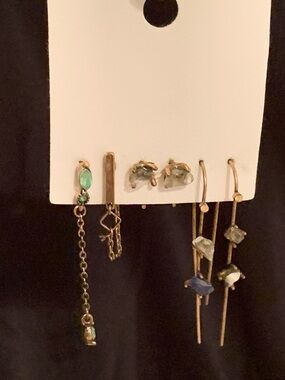 Free People Stone Brass Earring Set